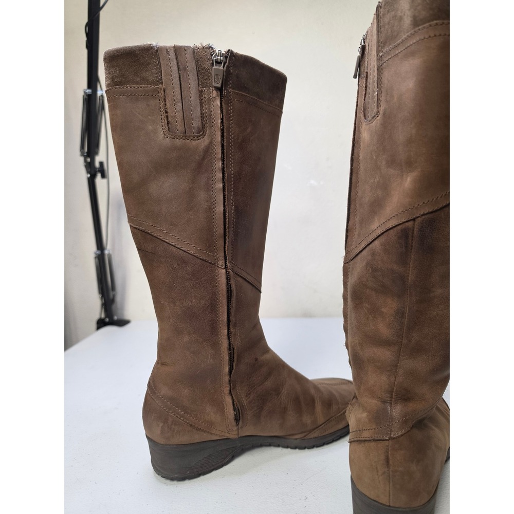 Teva Women Brown Leather Tall Riding Boots Toggle Detail Size 7 - Picture 6 of 8